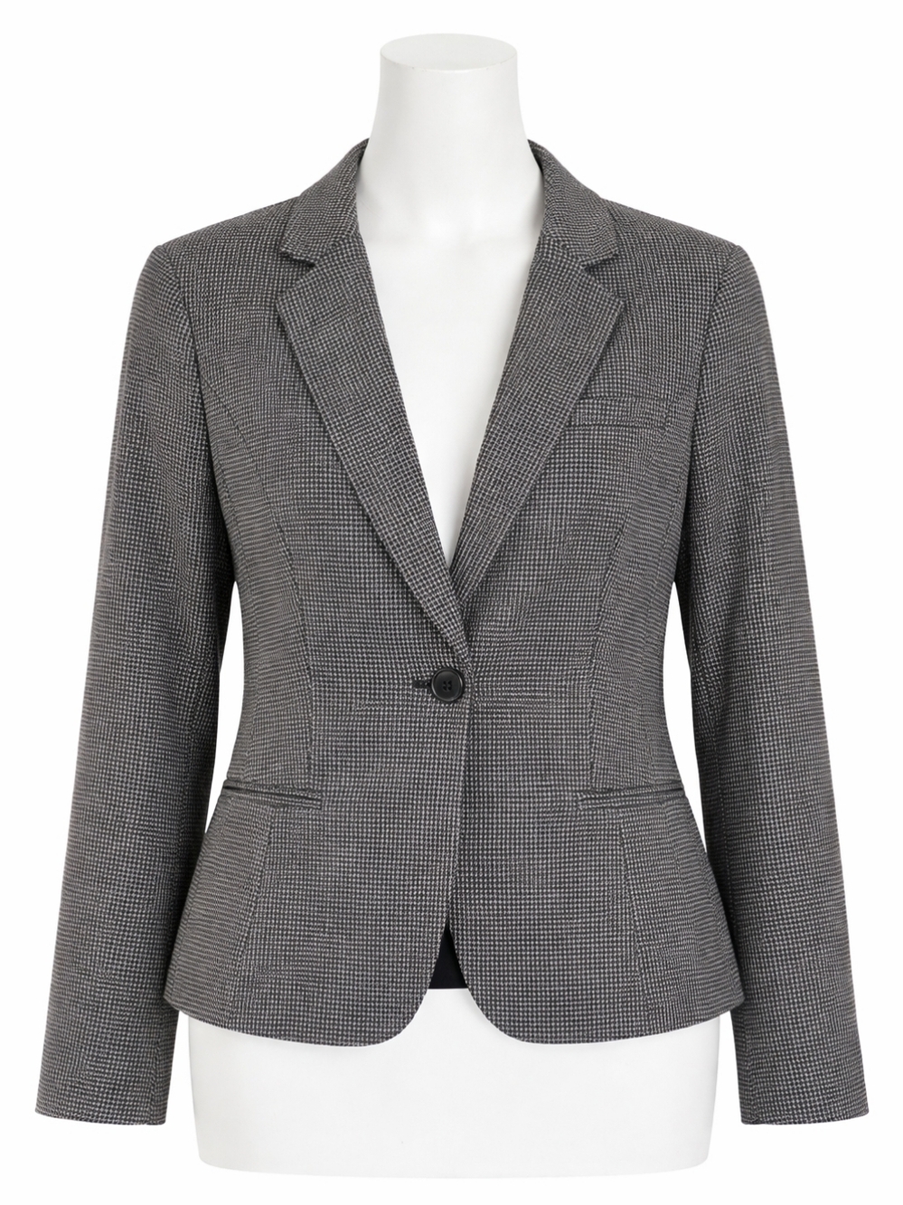 Banana Republic Factory Women's Black Mini Check Blazer Sz 6 Career Office Wear